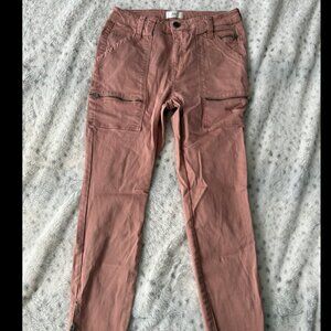 Joie Limited Edition Pink Moto Cargo Pants Womens 8 / 29 Zip Ankle Utility